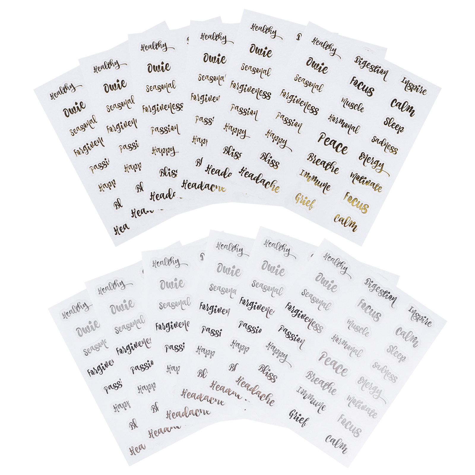 Sticker Sheet Set - 10 Sheets Essential Oil Labels Stickers