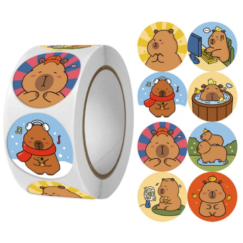 Sticker Sheet Set - 500pcs/pack Capybara Stickers Cute Water Pig