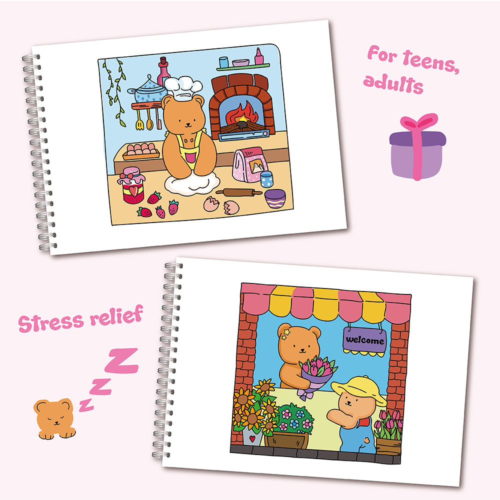 Adorable Bear Coloring Book Se - Sticker Sheet Set 리뷰 및 가격