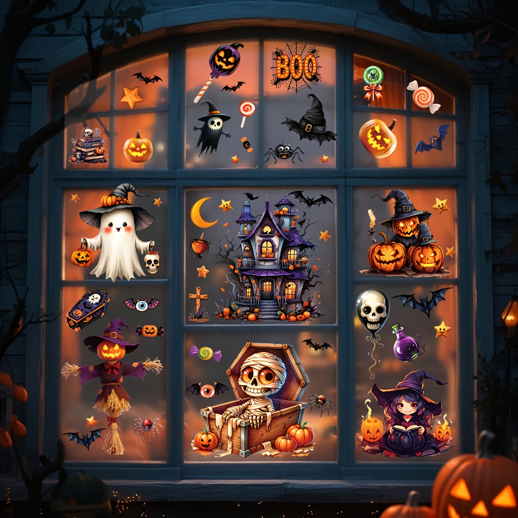 10 Sheets 3D Halloween Window  - Sticker Sheet Set 리뷰 및 가격
