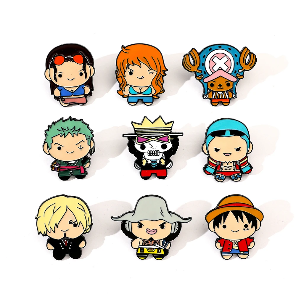 9 Pcs Creative Cartoon Brooch  - Anime One Piece Merchandise 리뷰 및 가격