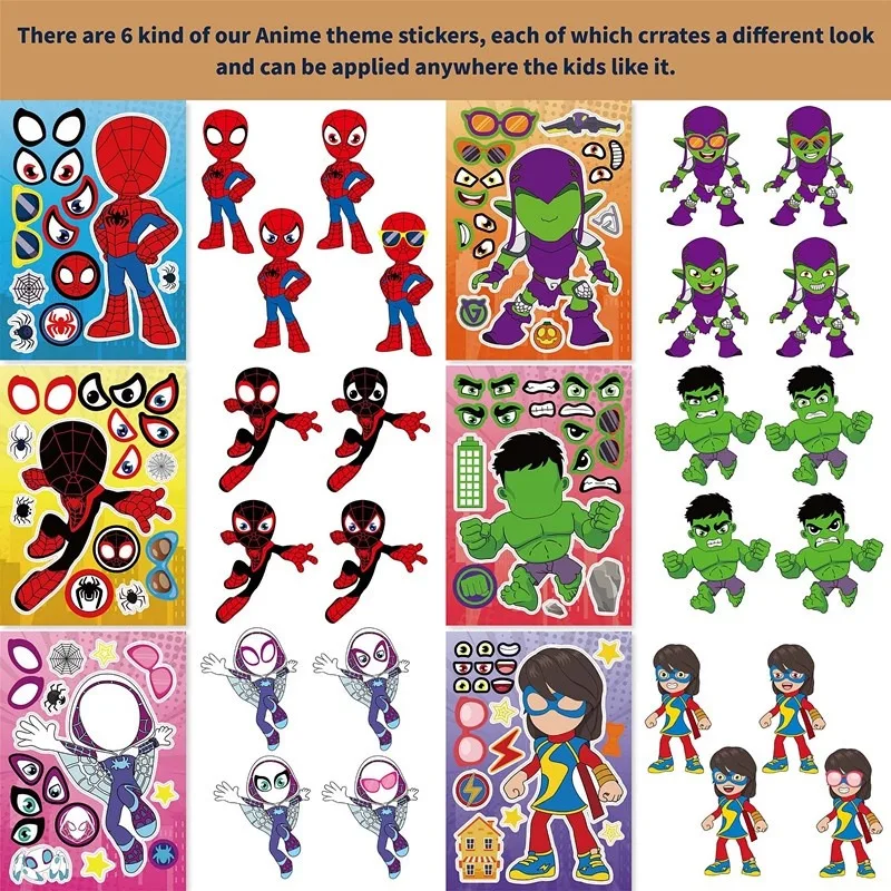 12pcs / Pack Spidey And His Am - Sticker Sheet Set 리뷰 및 가격