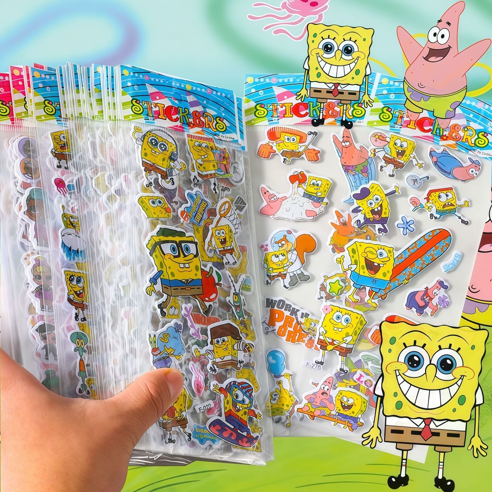 12-Pack SpongeBob 3D Stickers  - Sticker Sheet Set 리뷰 및 가격