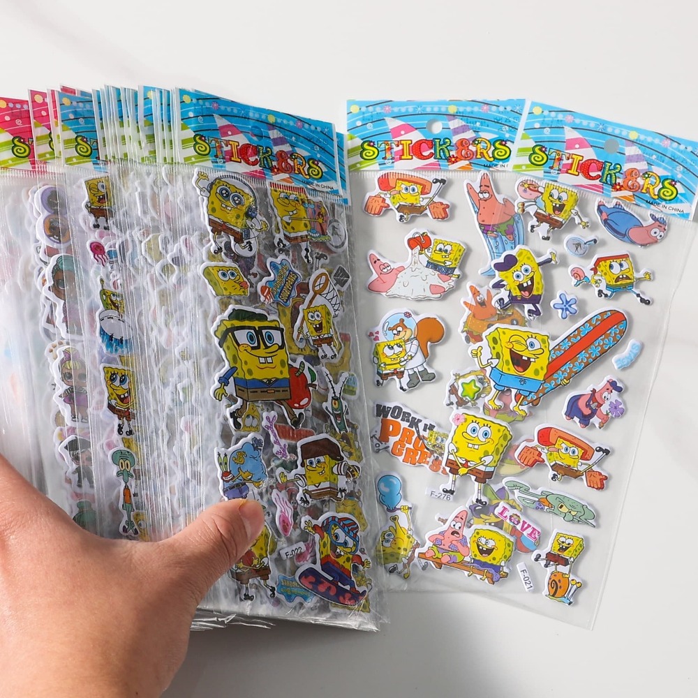 12-Pack SpongeBob 3D Stickers  - Sticker Sheet Set 리뷰 및 가격