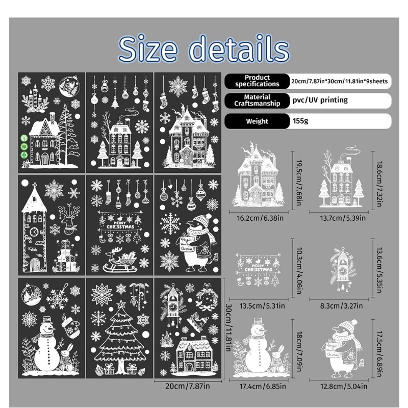 9 Sheets/set of New Christmas  - Sticker Sheet Set 리뷰 및 가격